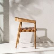 Larah Leather & Teak Chair - Tan gallery detail image