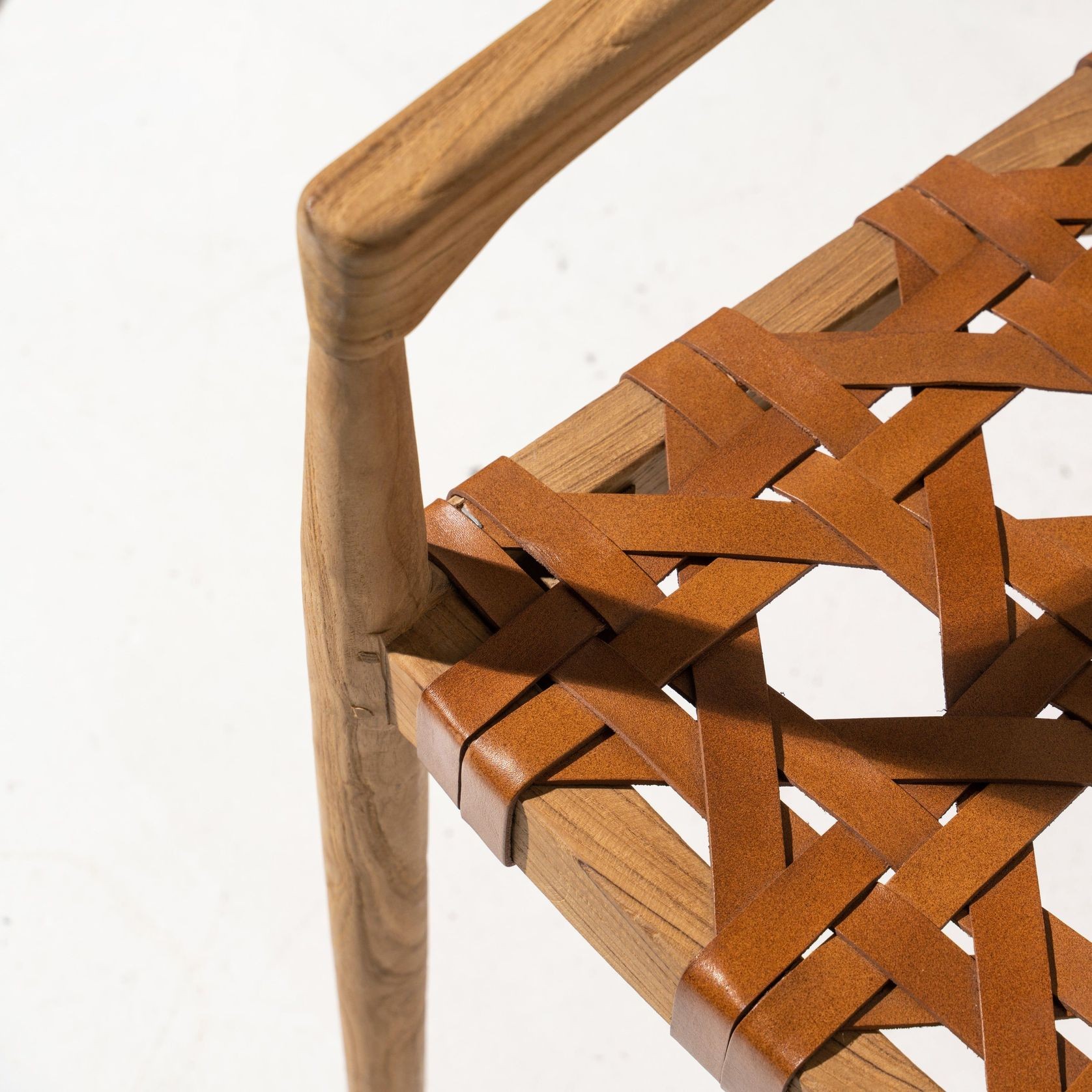 Larah Leather & Teak Chair - Tan gallery detail image