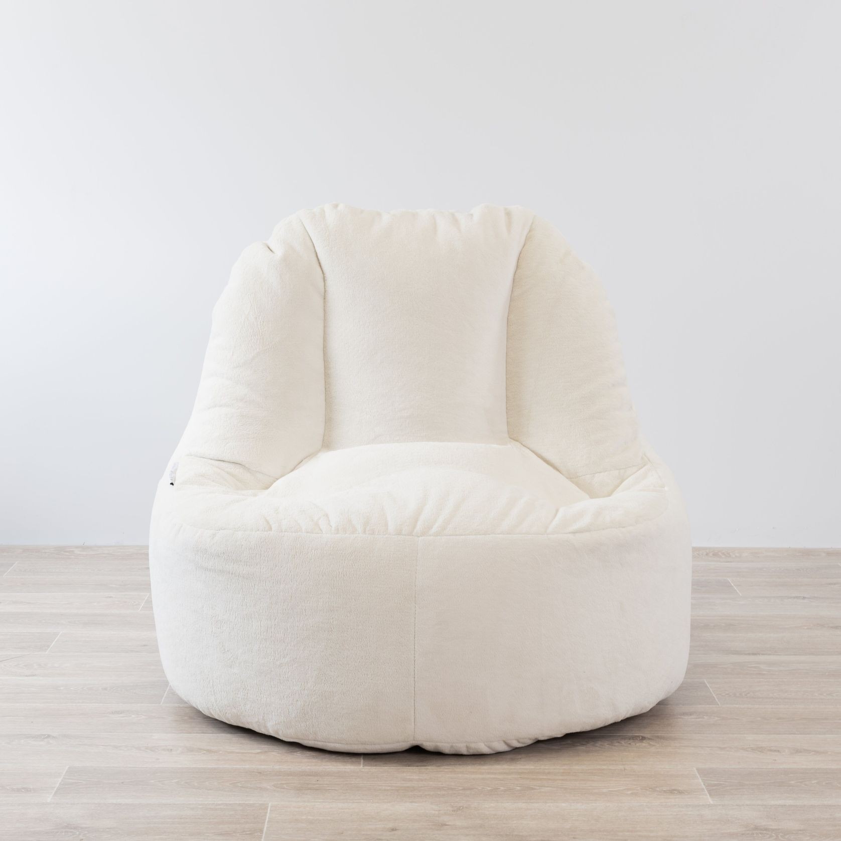 Plush Fur Lounger Bean Bag Chair - Cream gallery detail image
