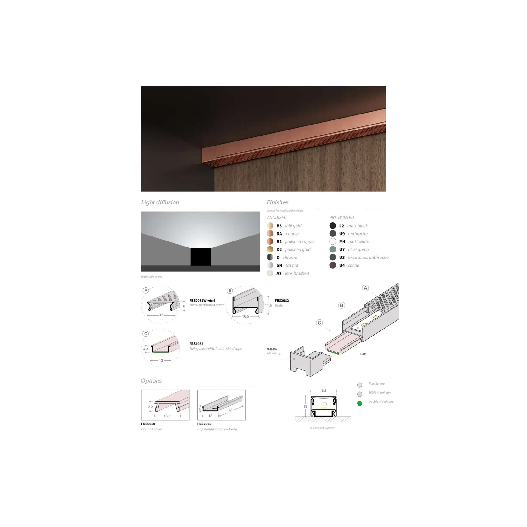 Micro-Perforated Aluminium LED Channel E1 System gallery detail image
