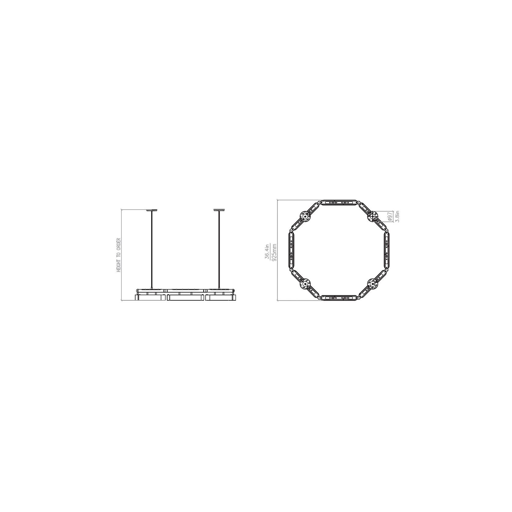 Colt Octagon Chandelier gallery detail image