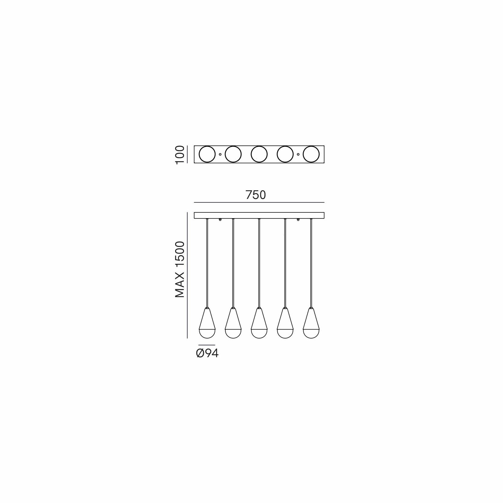 Dew Linear Pendant Light gallery detail image