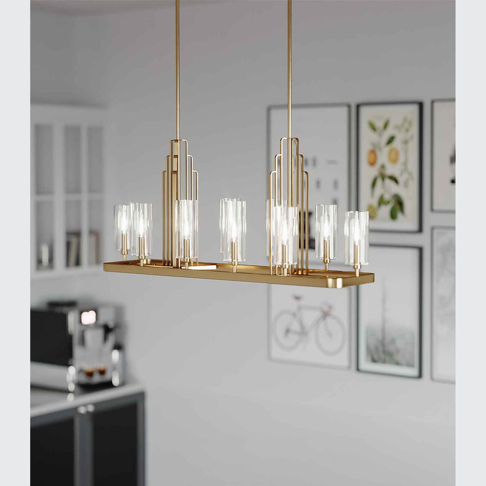 Kimrose 10lt Linear Chandelier gallery detail image