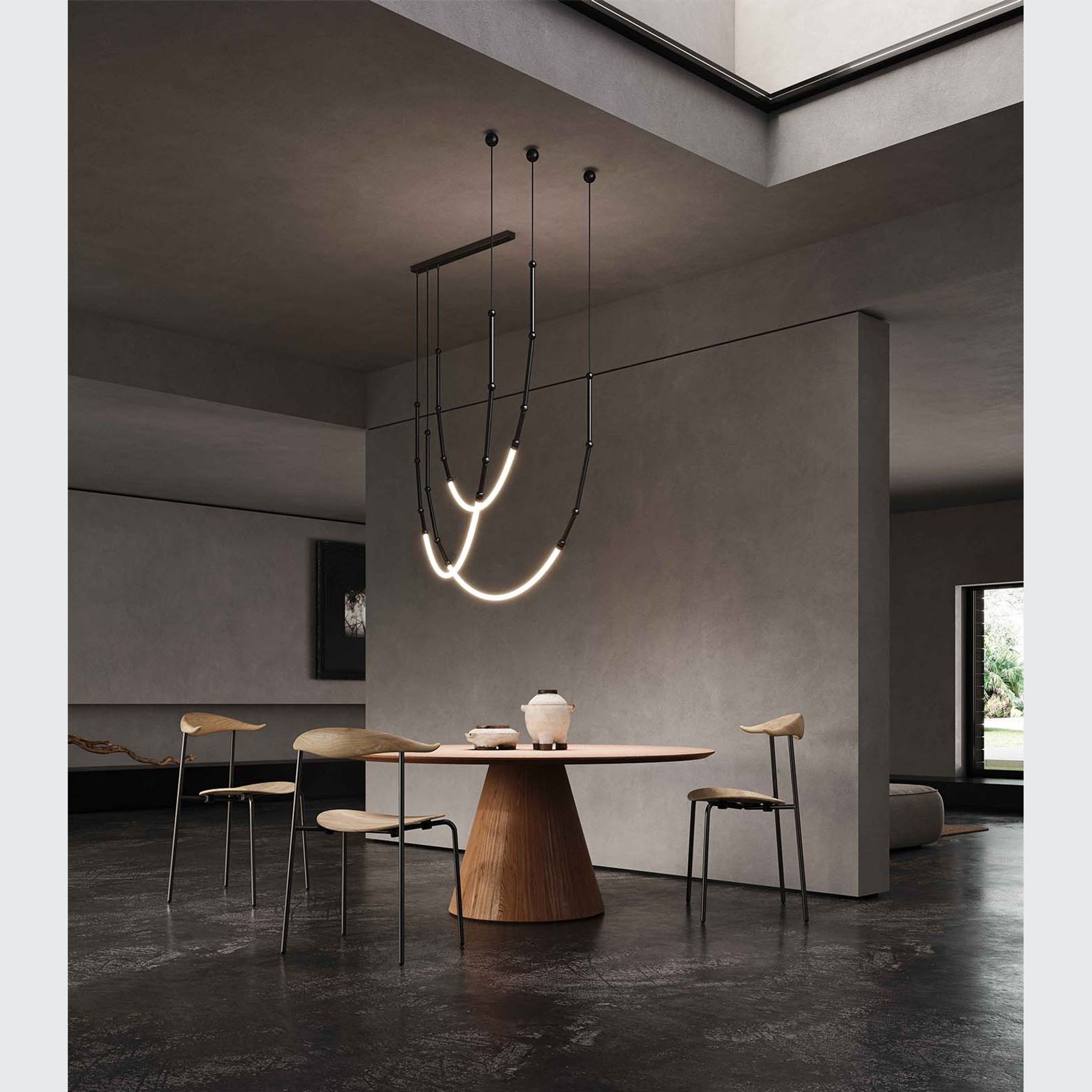 Leda 3lt Curve Pendant Light gallery detail image