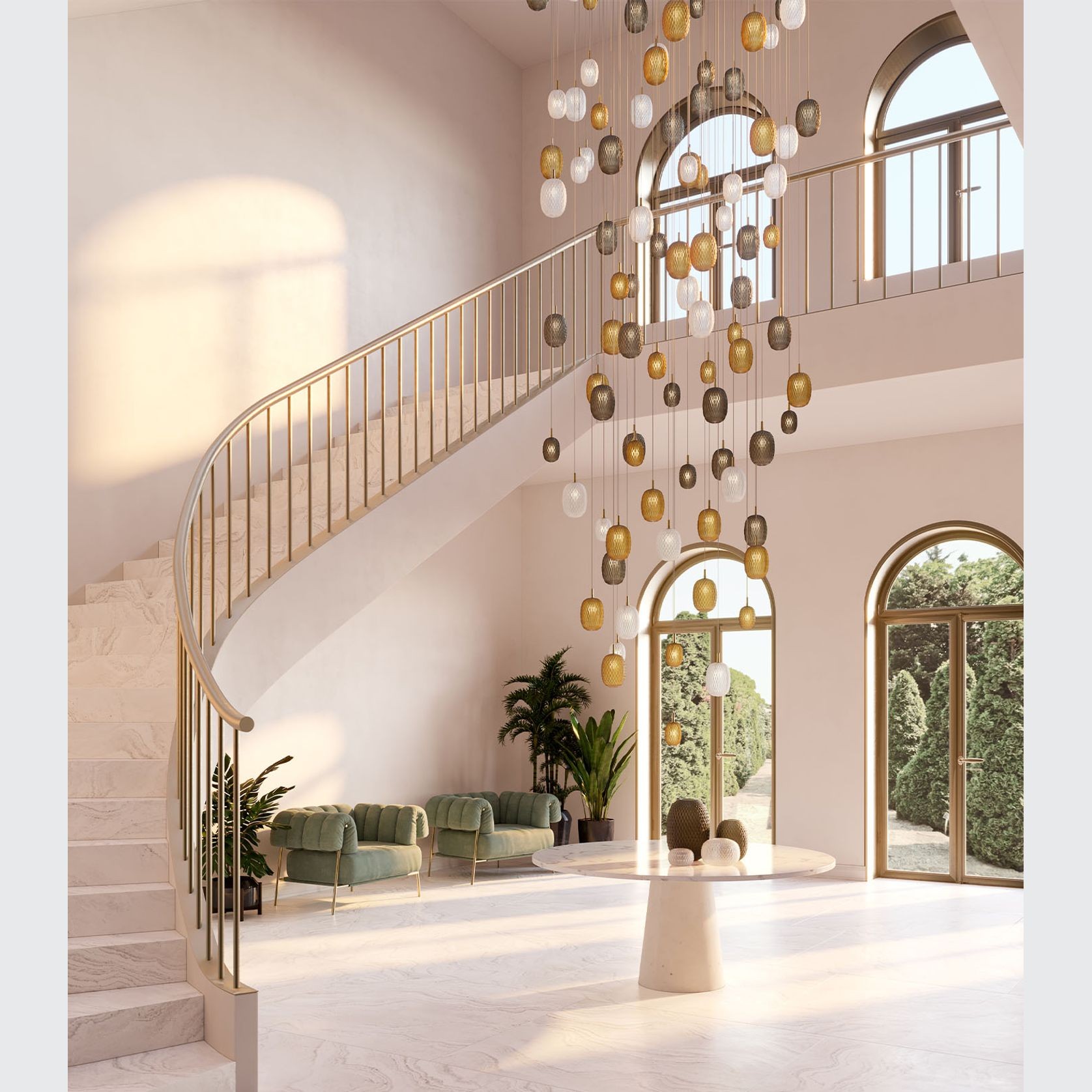 Metamorphosis Gold Pendant Light gallery detail image