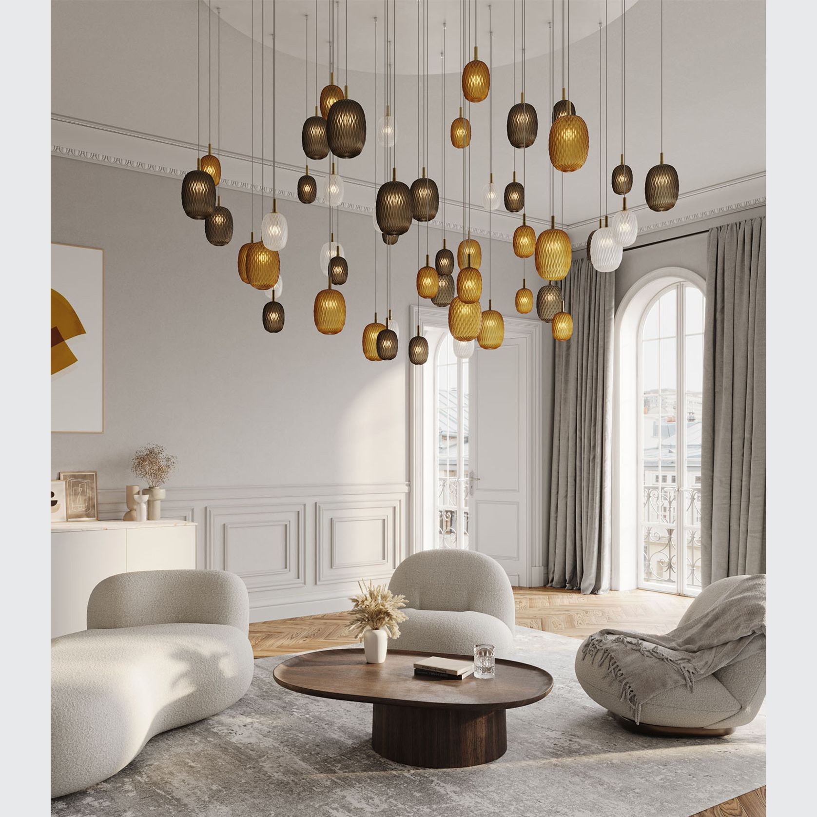 Metamorphosis Gold Pendant Light gallery detail image