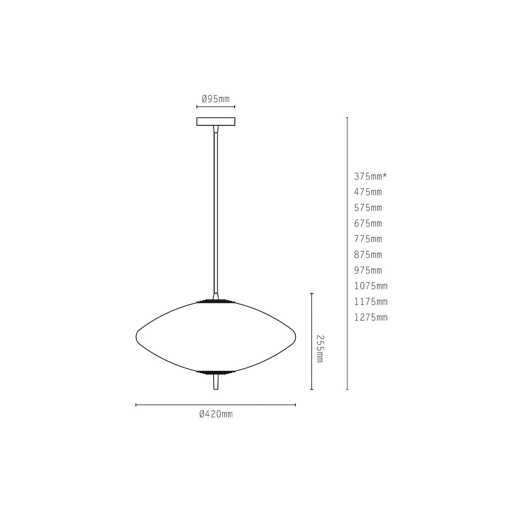 Nova Wide Pendant Light gallery detail image