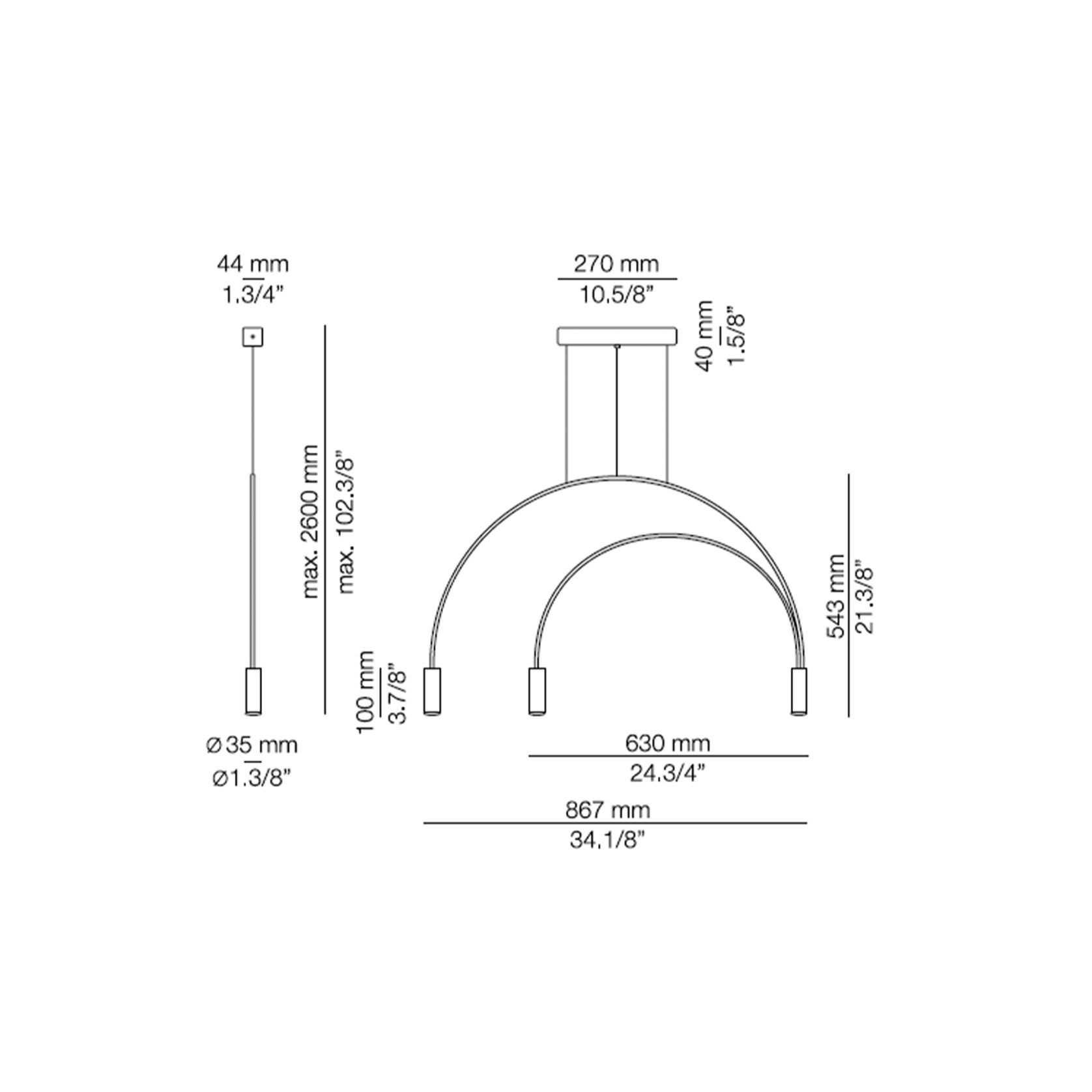 Volta 3lt Pendant Light gallery detail image