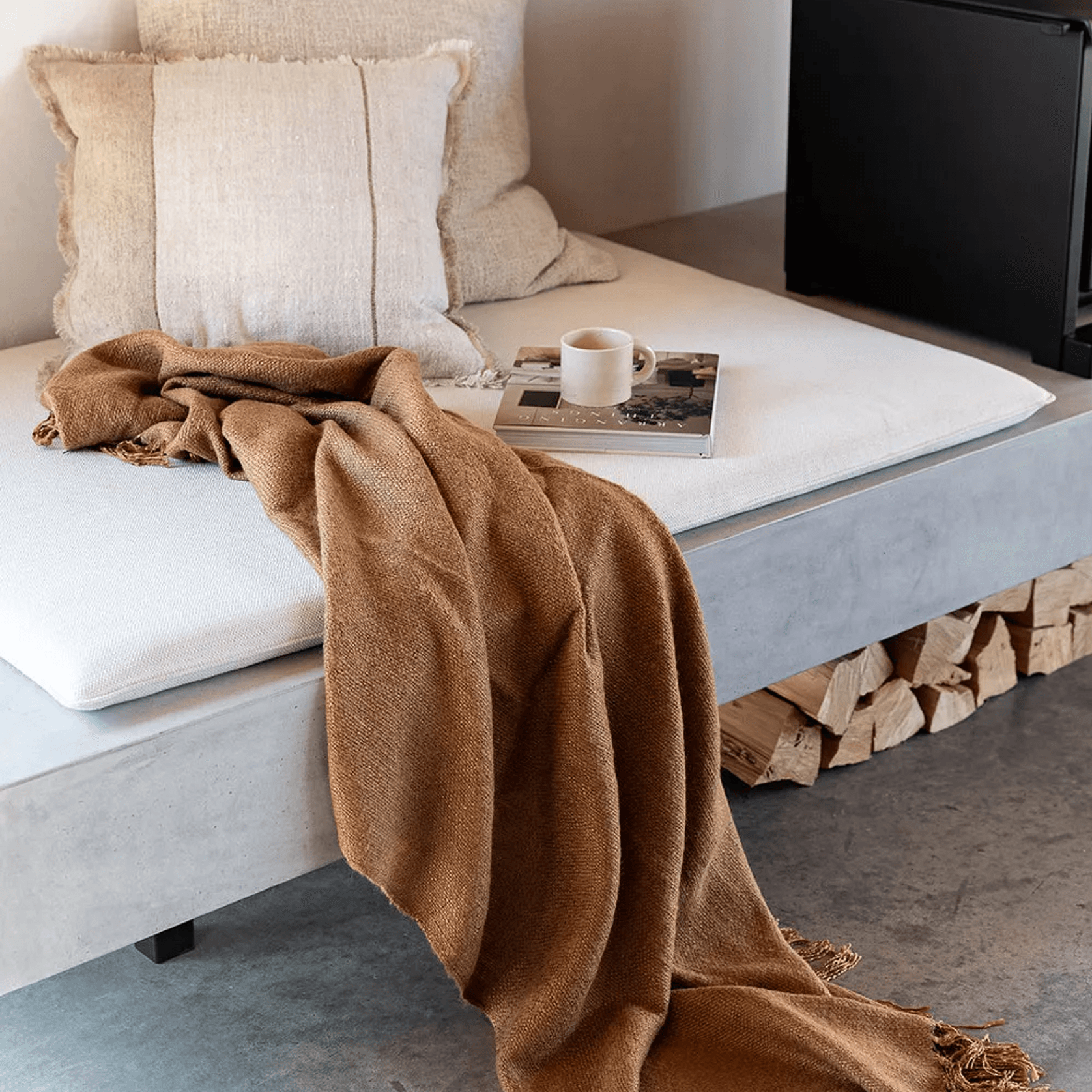 Baya Frankton Linen Cushion - Sand gallery detail image