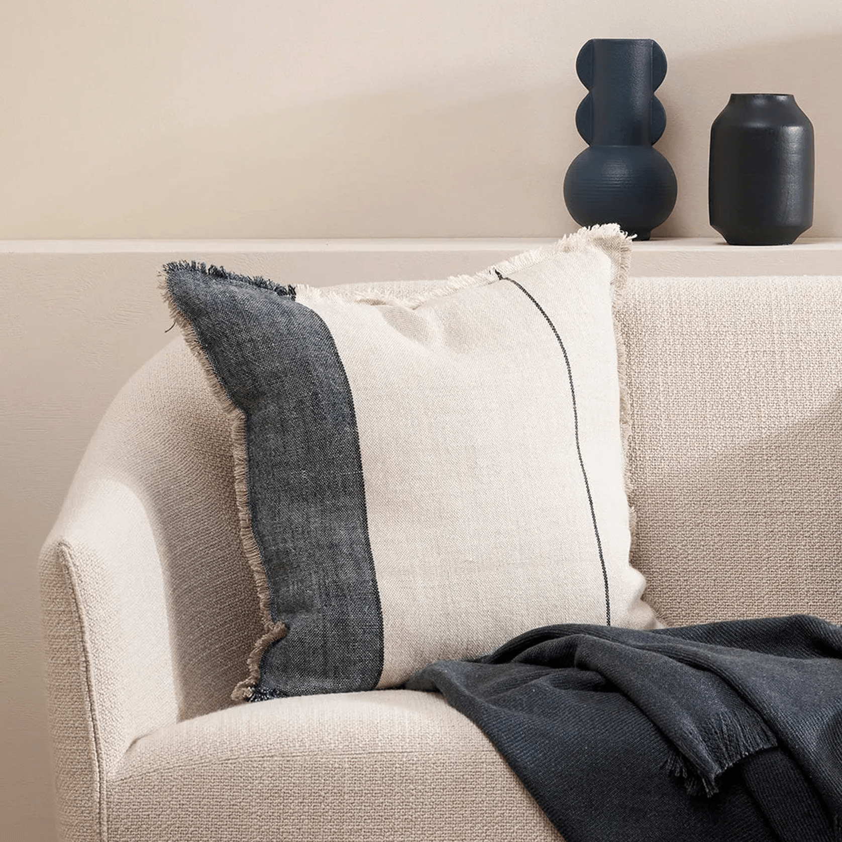 Baya Frankton Linen Cushion - Cloudburst gallery detail image