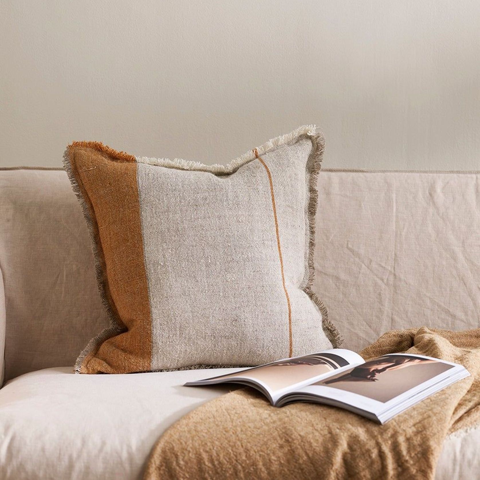 Baya Frankton Linen Cushion - Spice gallery detail image