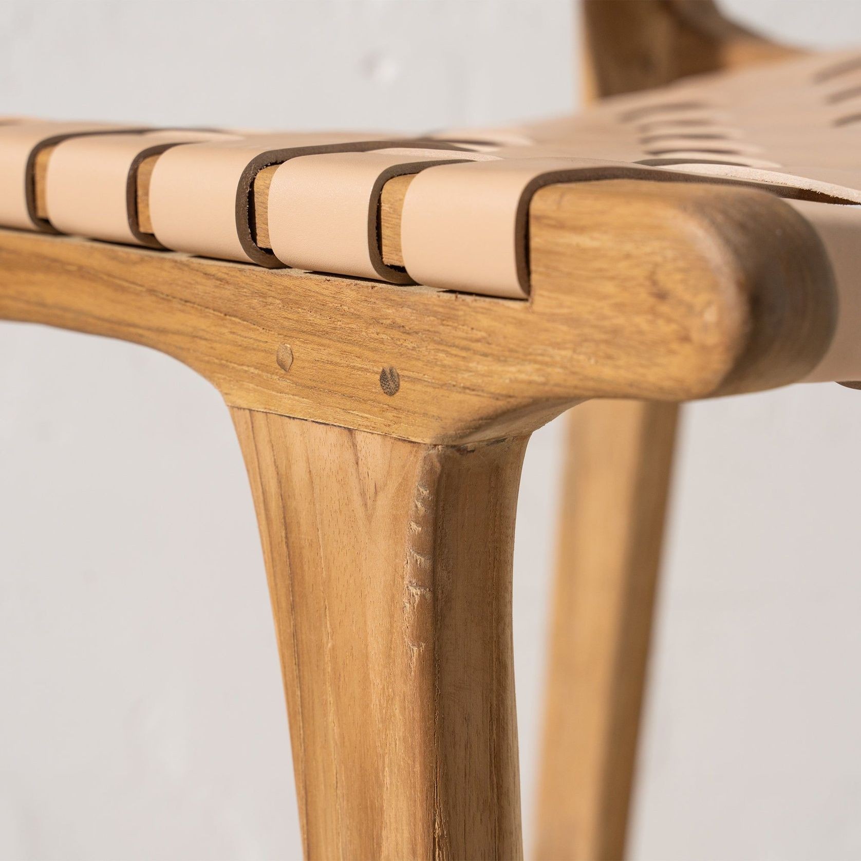 Luka Woven Leather Barstool gallery detail image