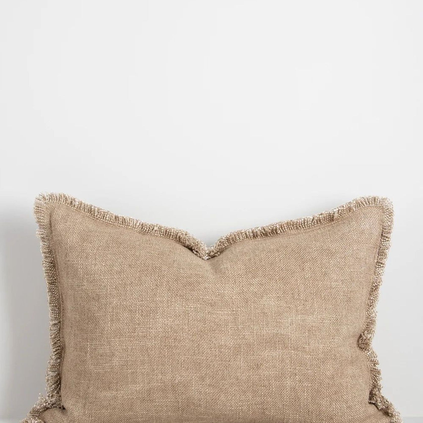 Baya Dover Cushion - Natural | Lumbar with Fringe gallery detail image