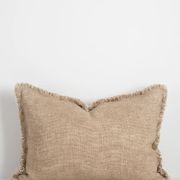 Baya Dover Cushion - Natural | Lumbar with Fringe gallery detail image