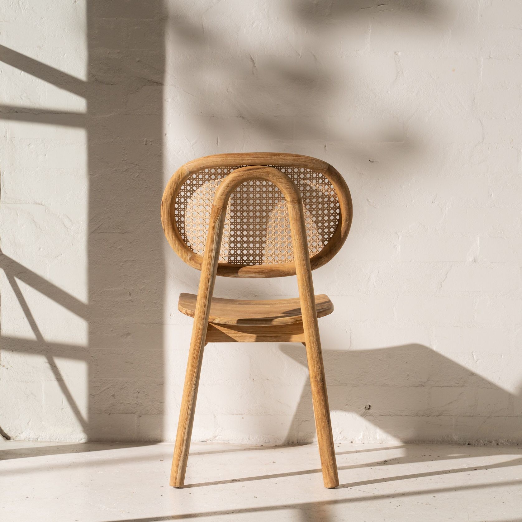 Lyra Rattan Trim Dining Chair Natural gallery detail image
