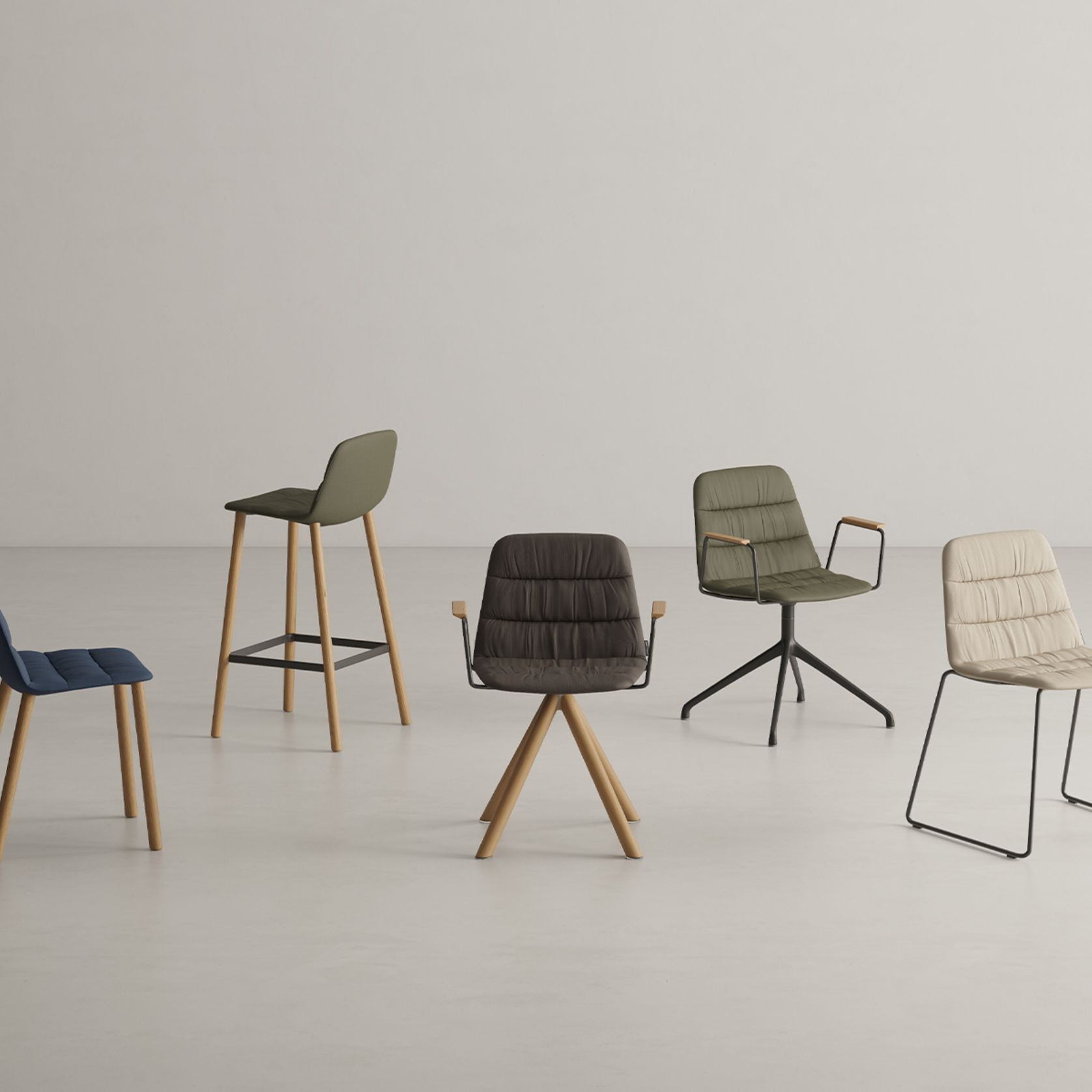 Maarten Bar Stool - Four Wooden Legs gallery detail image