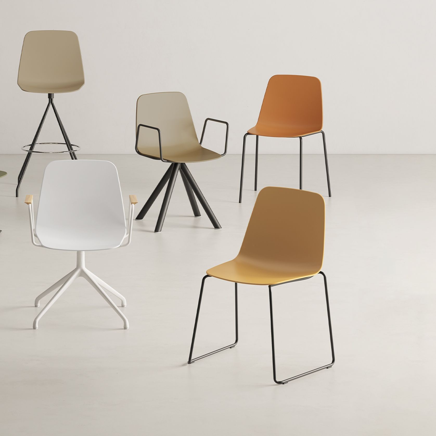 Maarten Plastic Chair - Four Metal Legs gallery detail image