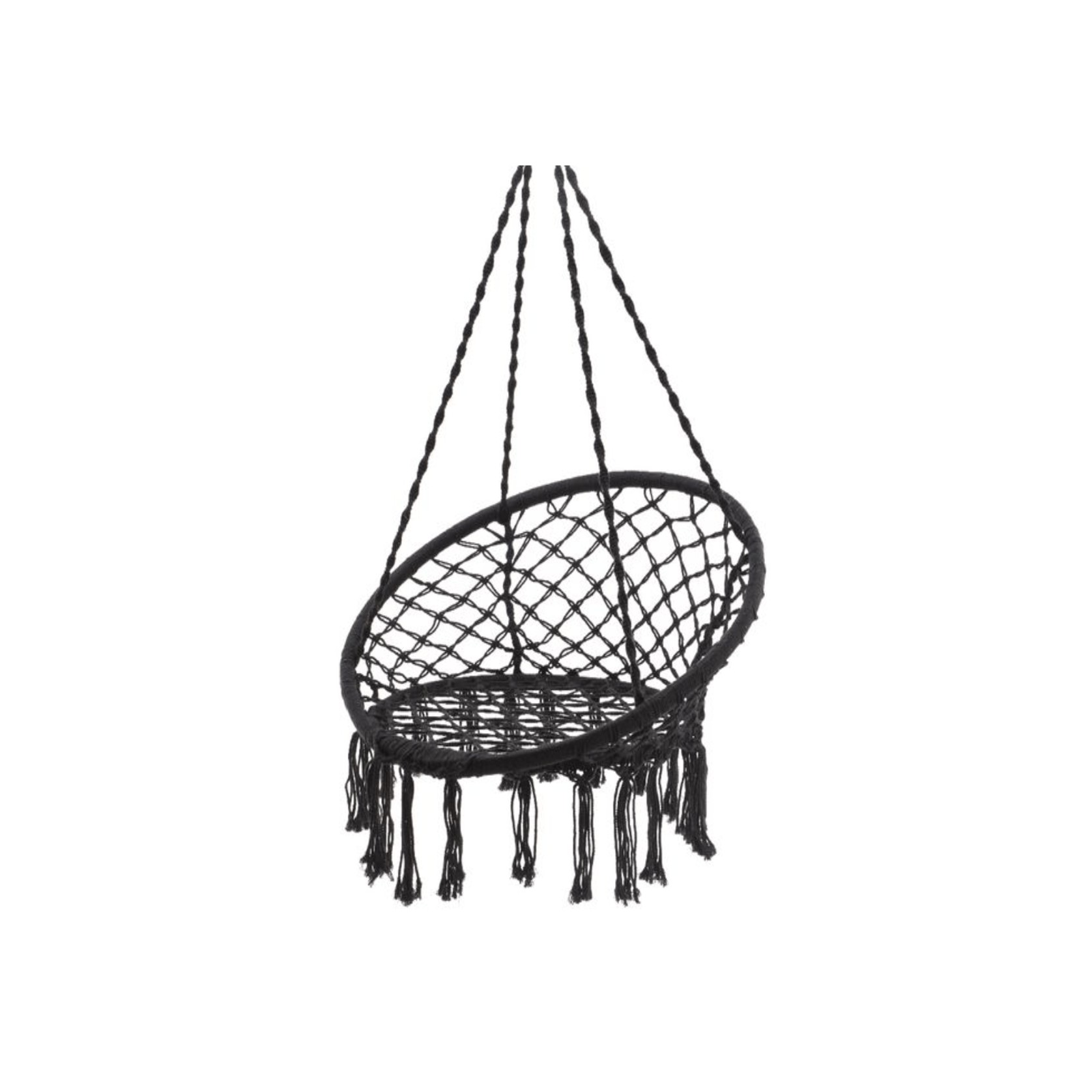 Madrid | Macrame Hanging Chair Swing - Black gallery detail image