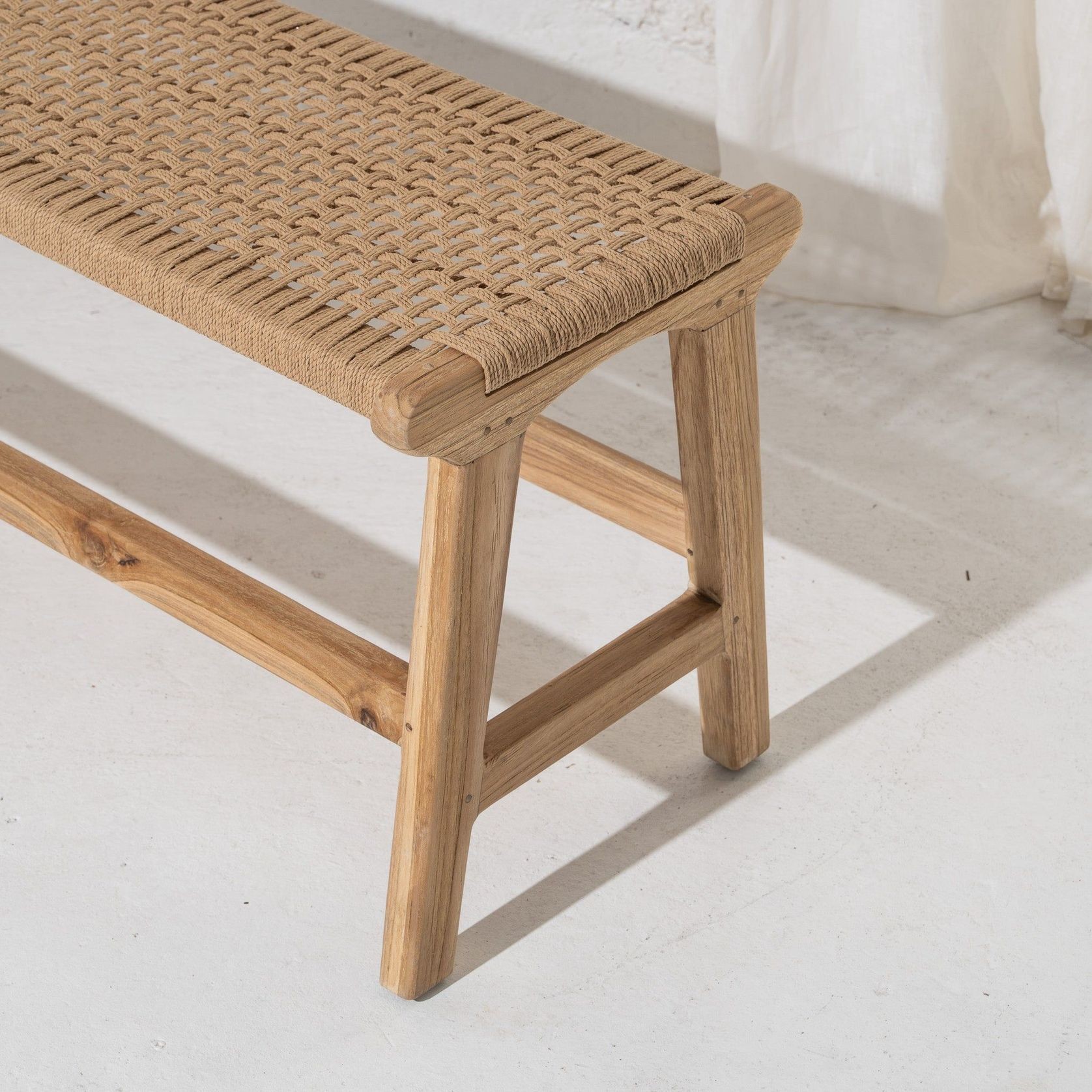 Mahina Woven Jute Bench Seat gallery detail image
