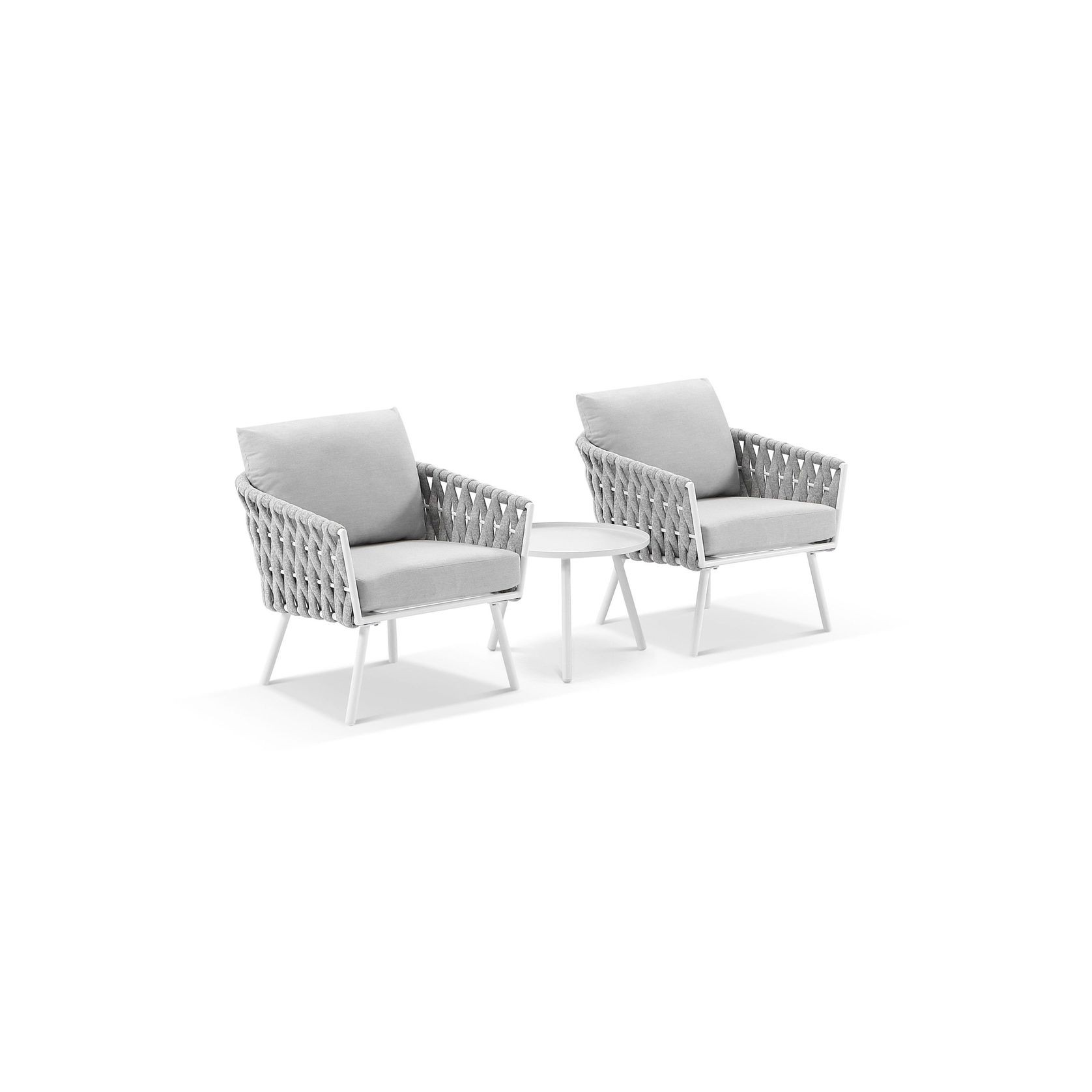 Malmo Lounge Chair Set - White gallery detail image