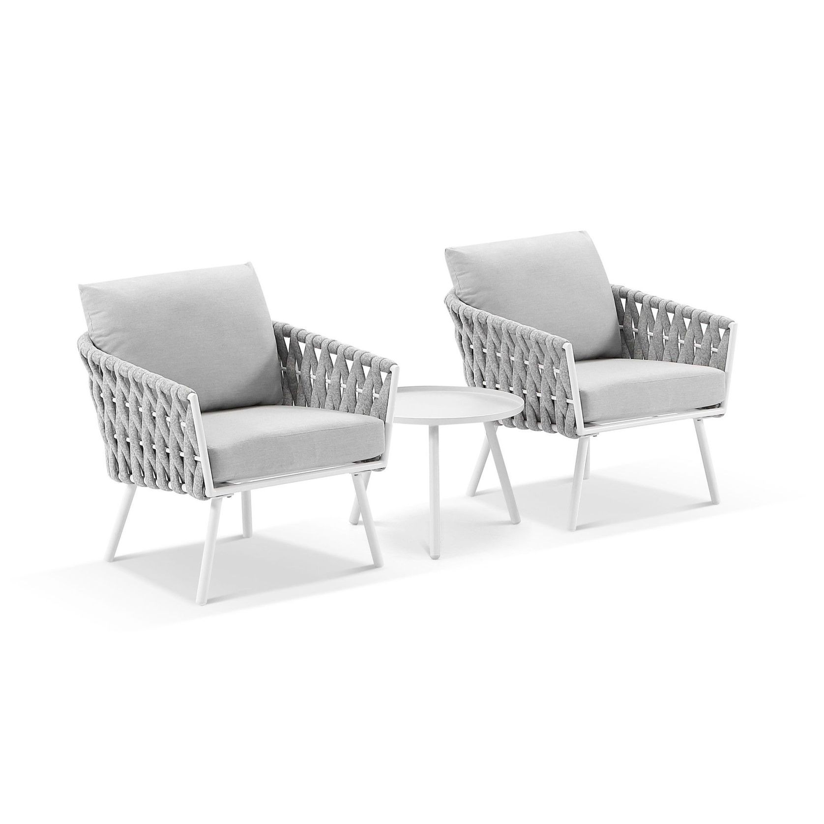 Malmo Lounge Chair Set - White gallery detail image