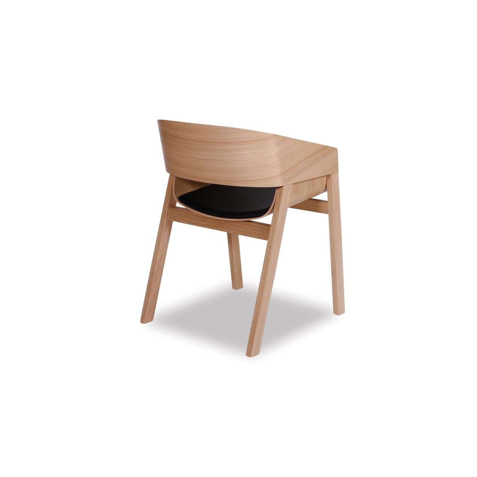 Merano Armchair - Natural Oak - Black Pad - by TON gallery detail image