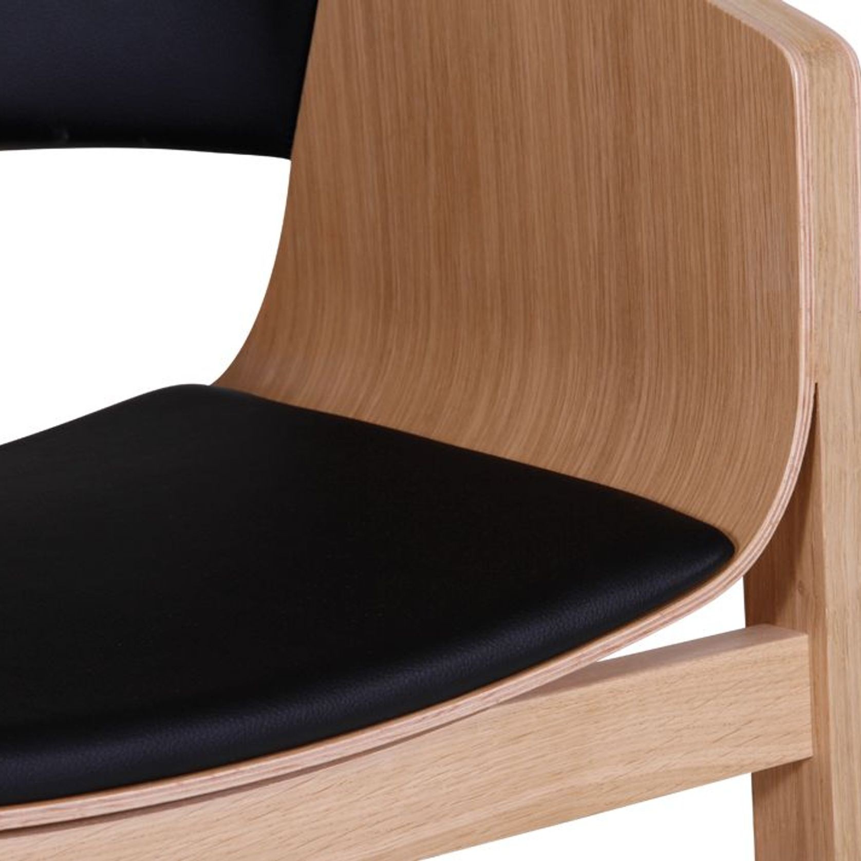 Merano Armchair - Natural Oak - Black Pad - by TON gallery detail image