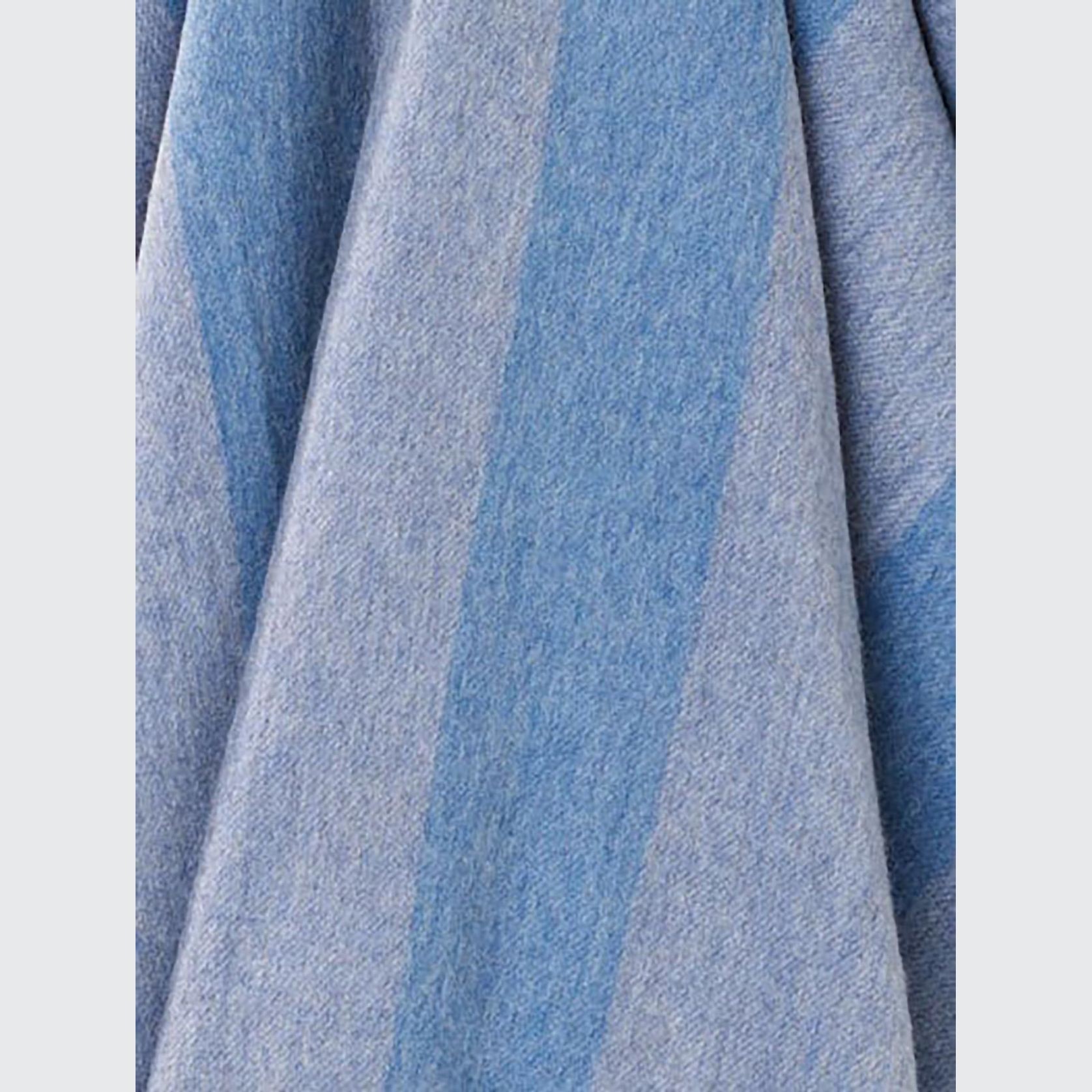 NZ Wool Throw - Stripe Blue | 100% Merino Wool gallery detail image