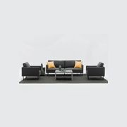 Milan 2-Seater Lounge Set - Black gallery detail image