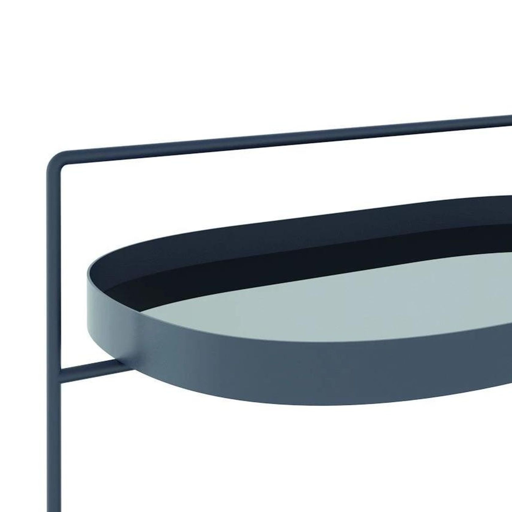 Atollo Large Bar Cart: Black with Black Mirror gallery detail image