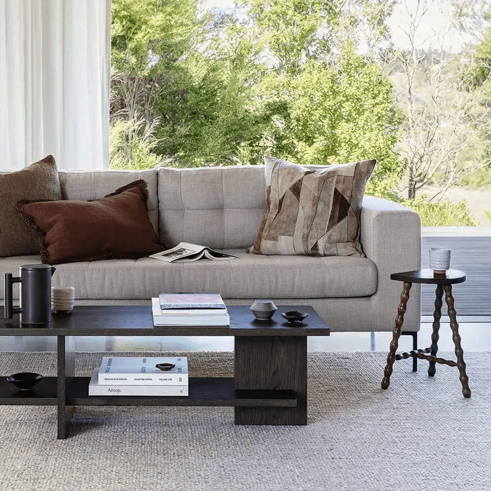 Baya Omaha Handwoven Rug - Pebble gallery detail image