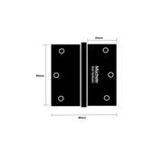 Black Door Hinge 85 x60mm (2 Hinges) LOOSE PIN gallery detail image