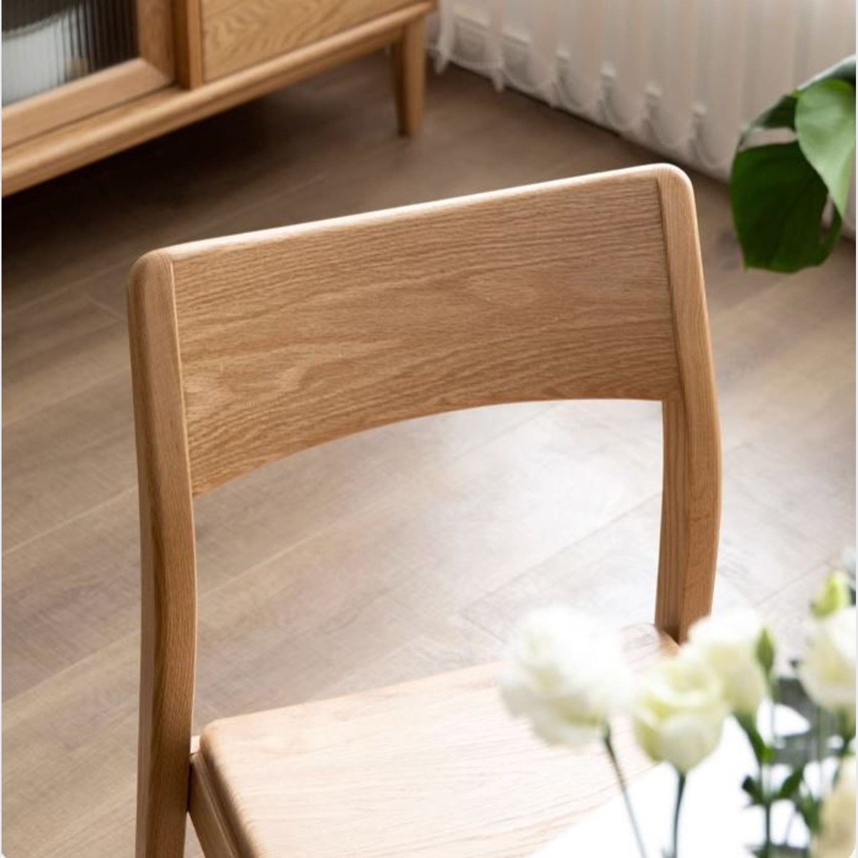 Munich Natural Solid Oak Dining Chair gallery detail image