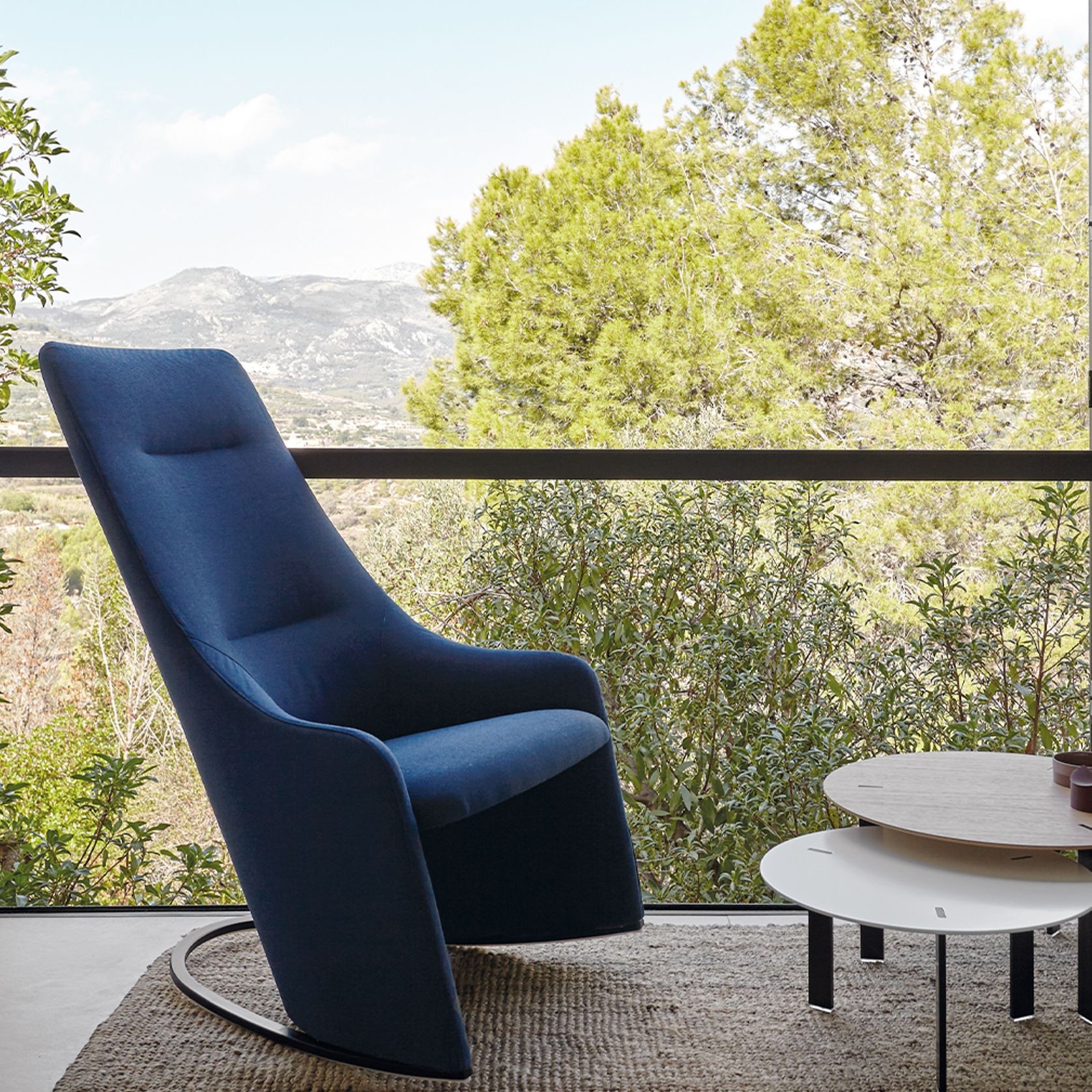 Nagi High Rocking Armchair - Smooth Upholstery gallery detail image