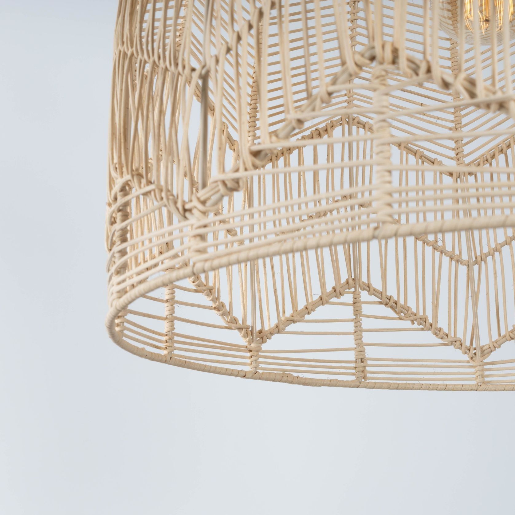 Natural Rattan Lace Pendant Light - Amalfi - 2 Sizes gallery detail image