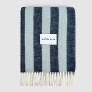 Maison Deux Candy Wrap - Navy Ice Blue | Large Reversible Wool Throw gallery detail image