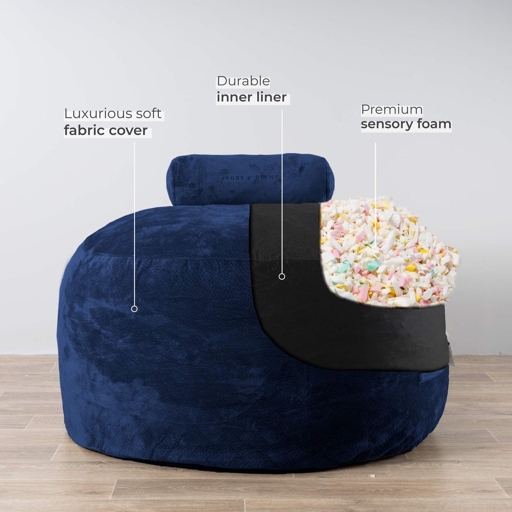 DreamPod™ - Navy - Sensory Foam Filling Included gallery detail image