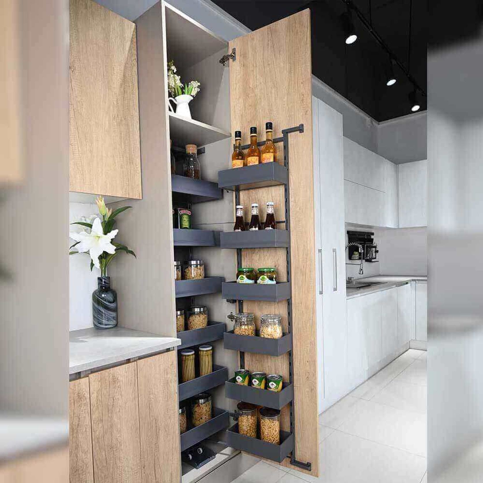 Nero Open Out Pantry - 1700mm Height - for 600mm Wide Cabinet - Internal Unit gallery detail image