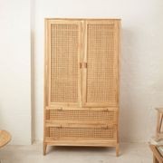 Nilsen Rattan and Teak Wardrobe gallery detail image