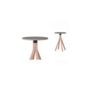 Njord round table 30056613K di40cm black top, RAL9005, frame natural oak gallery detail image