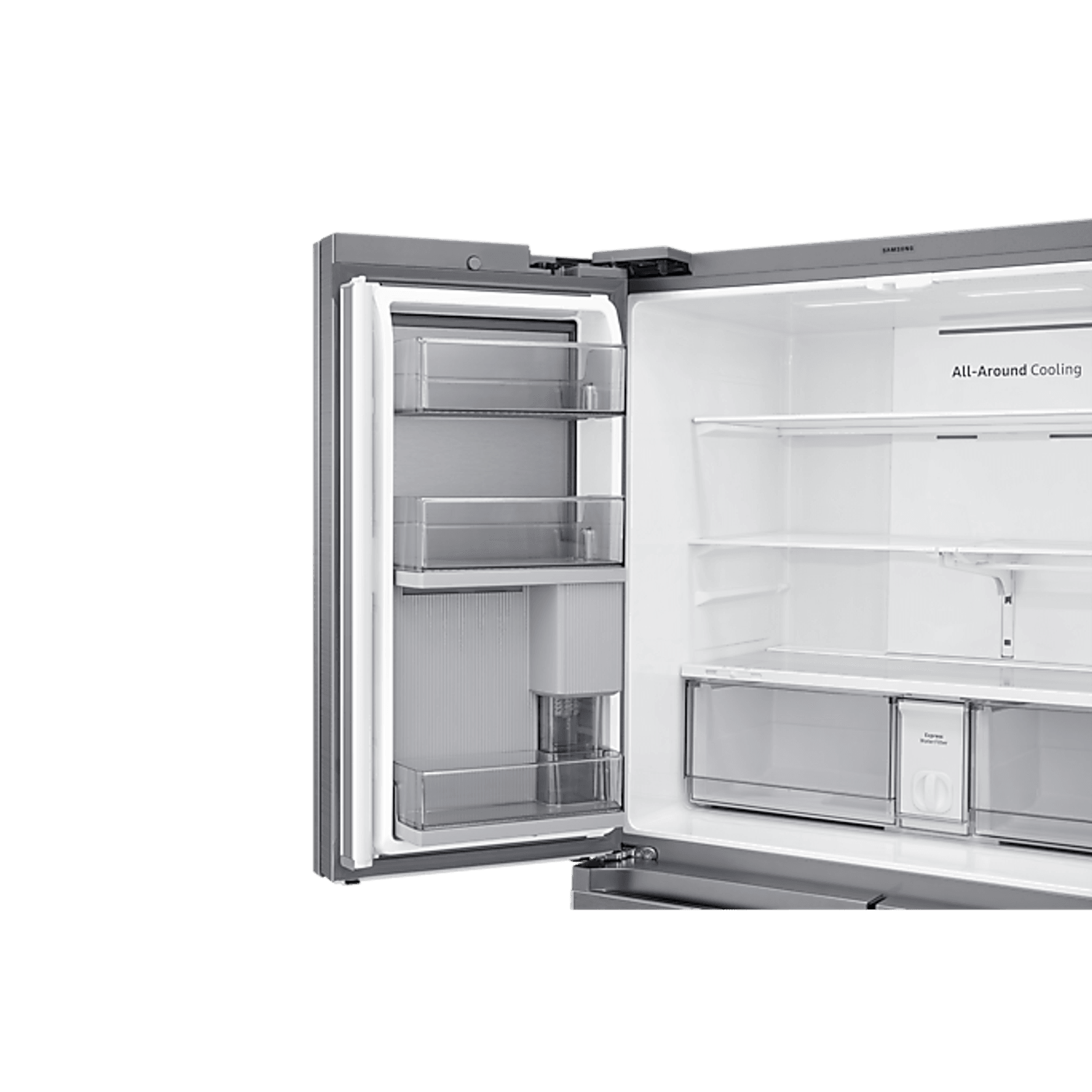 648L Beverage Showcase French Door Fridge Matte Silver gallery detail image