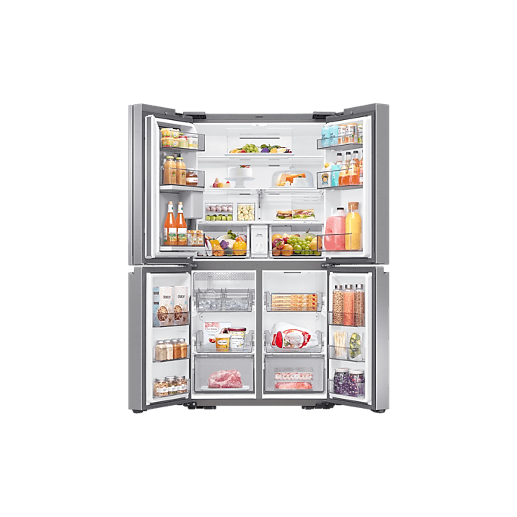 648L Beverage Showcase French Door Fridge Matte Silver gallery detail image
