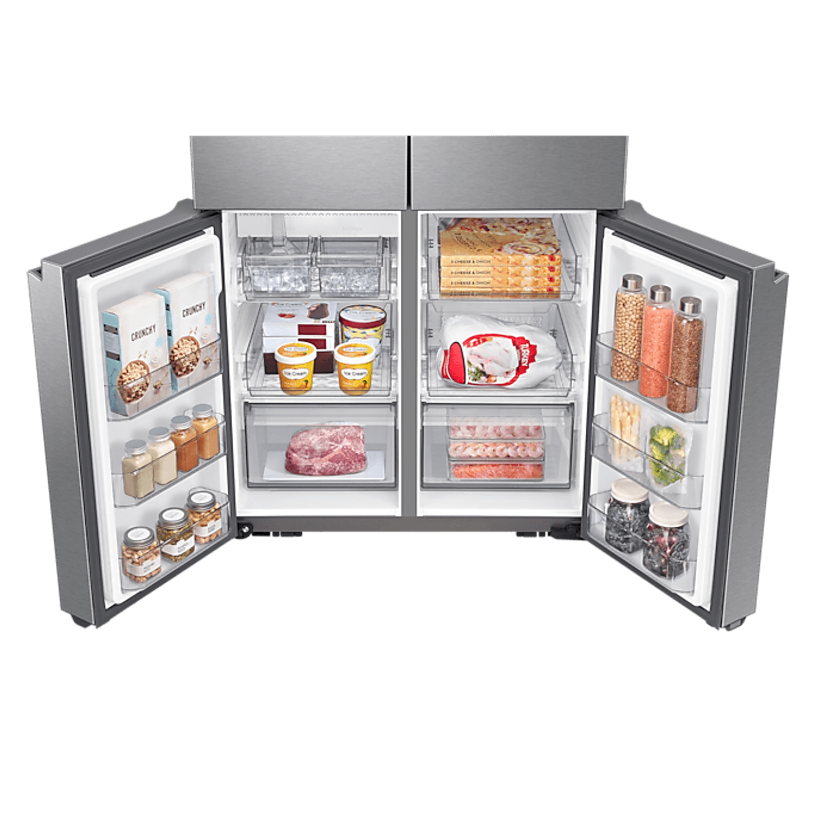 648L Beverage Showcase French Door Fridge Matte Silver gallery detail image
