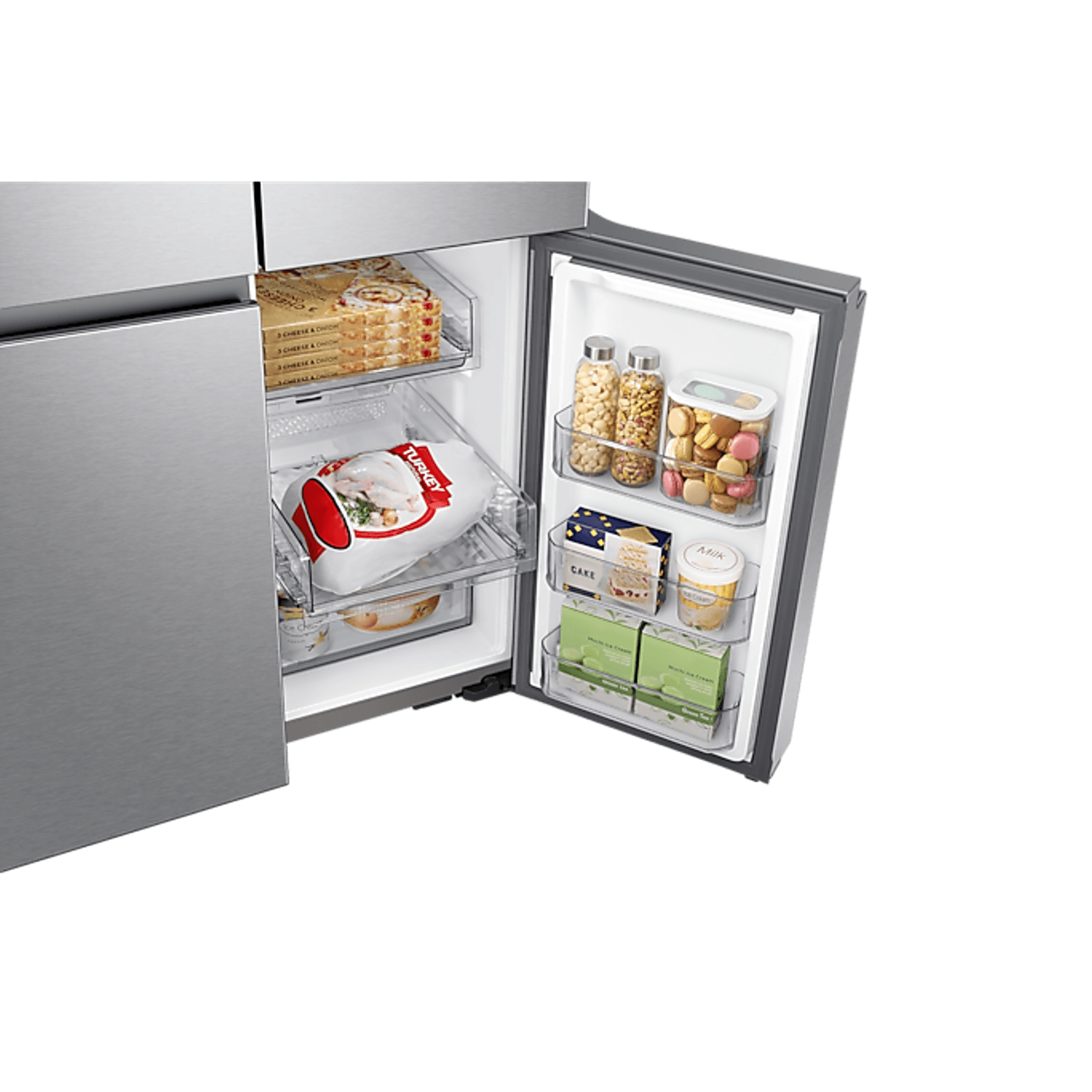 648L Beverage Showcase French Door Fridge Matte Silver gallery detail image