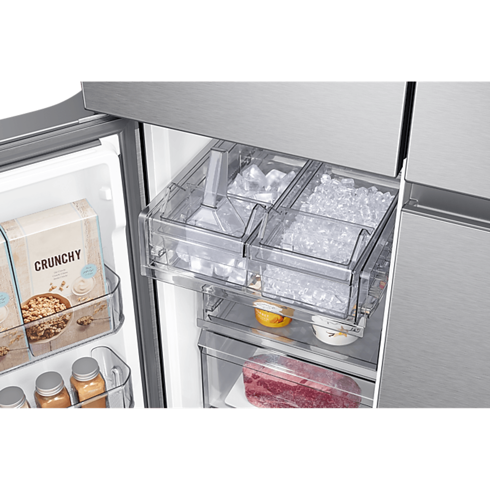 648L Beverage Showcase French Door Fridge Matte Silver gallery detail image