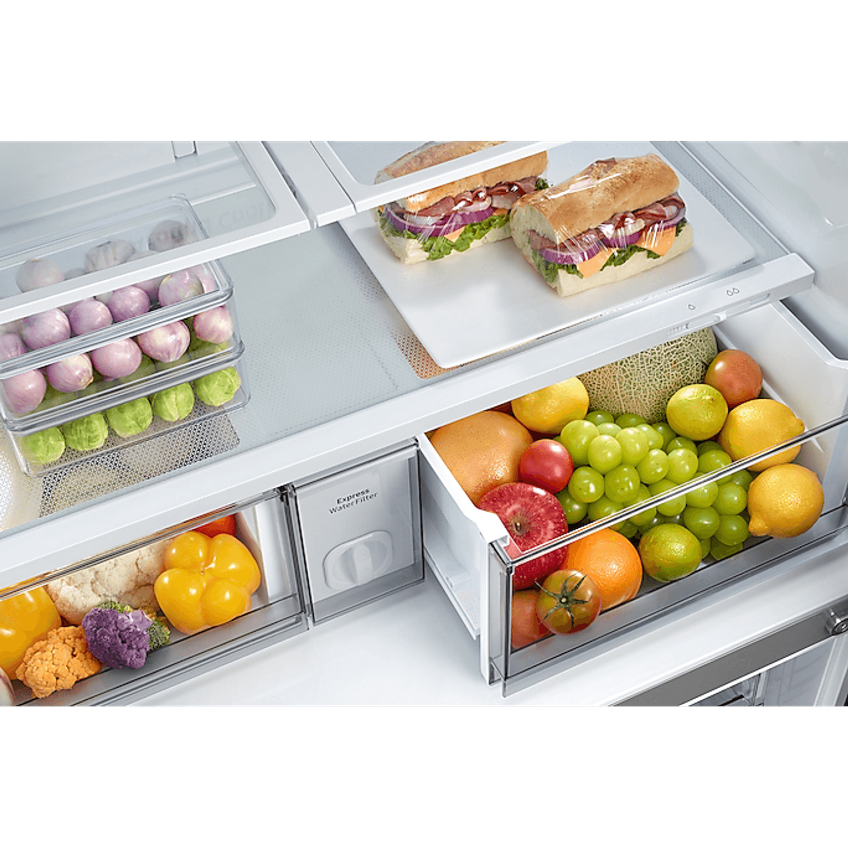 648L Beverage Showcase French Door Fridge Matte Silver gallery detail image