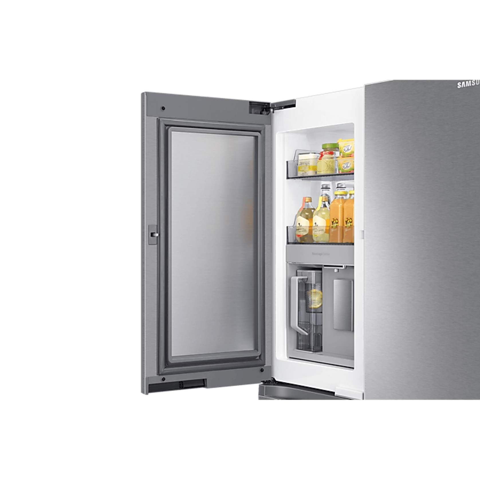 648L Beverage Showcase French Door Fridge Matte Silver gallery detail image