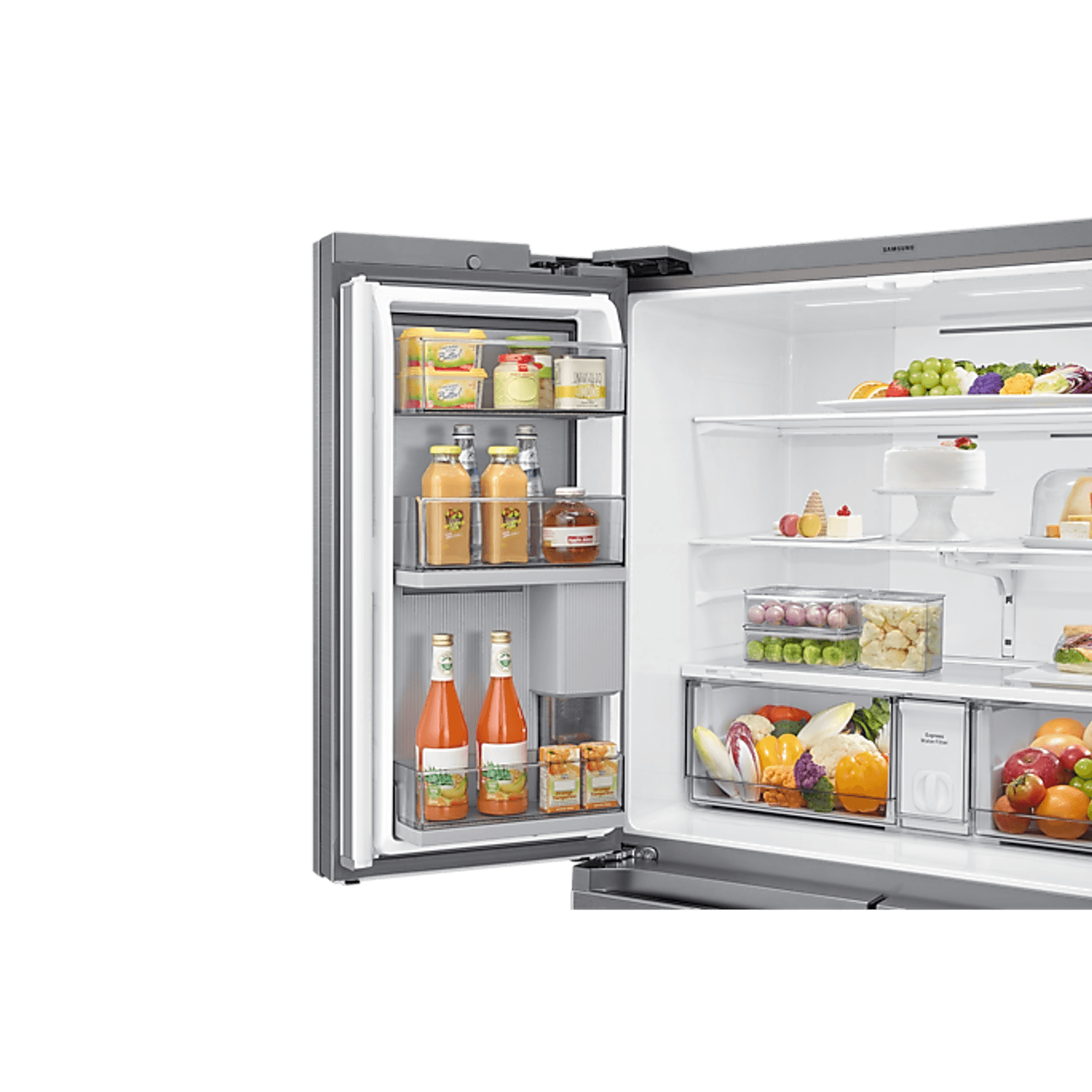 648L Beverage Showcase French Door Fridge Matte Silver gallery detail image