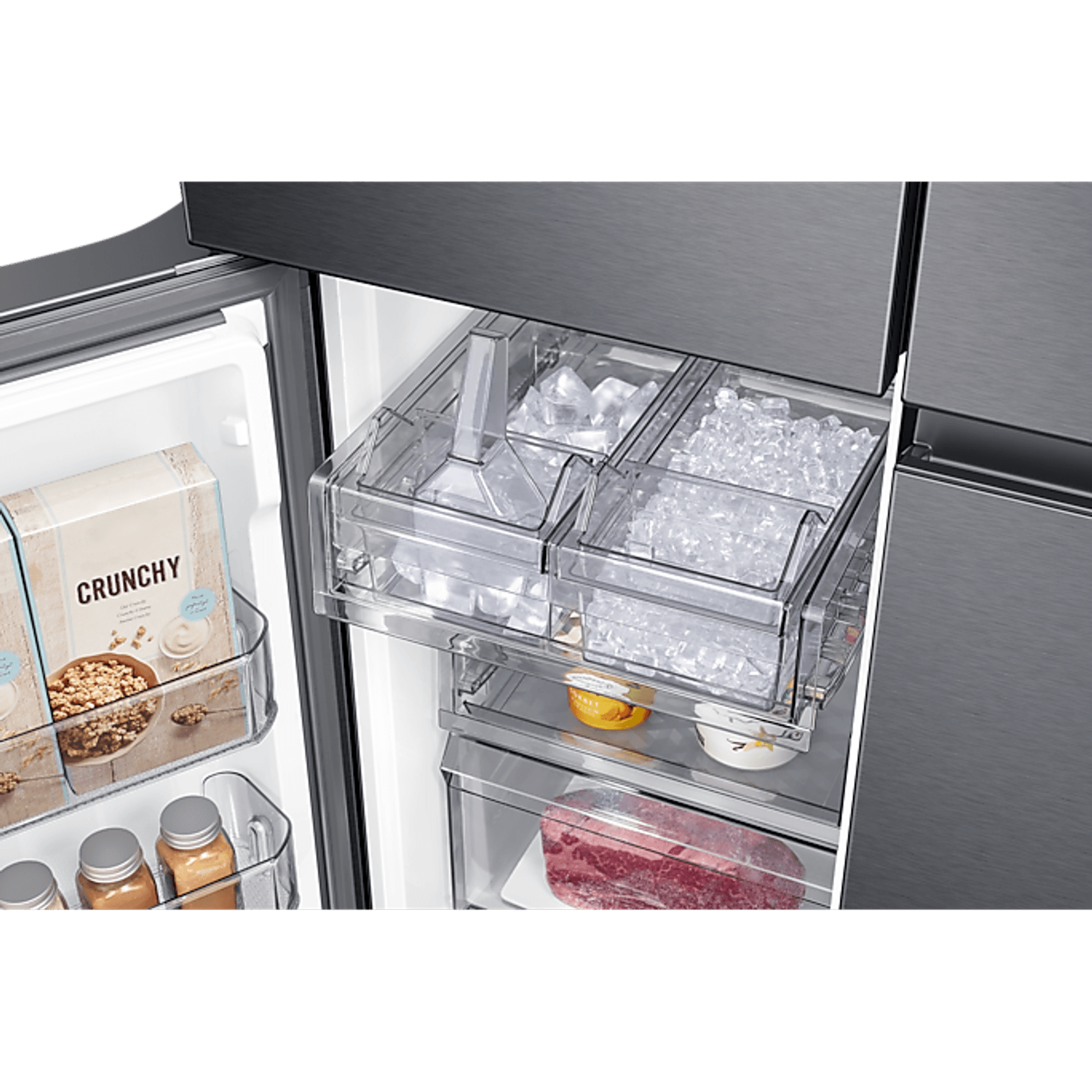 648L Beverage Showcase French Door Fridge Matte Black gallery detail image