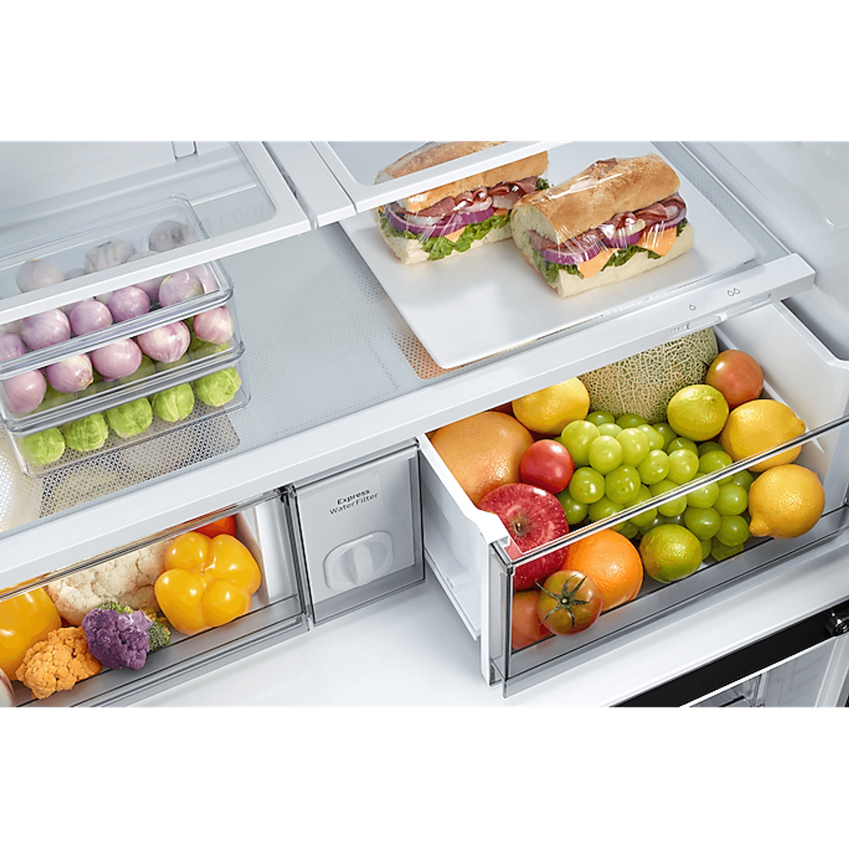 648L Beverage Showcase French Door Fridge Matte Black gallery detail image